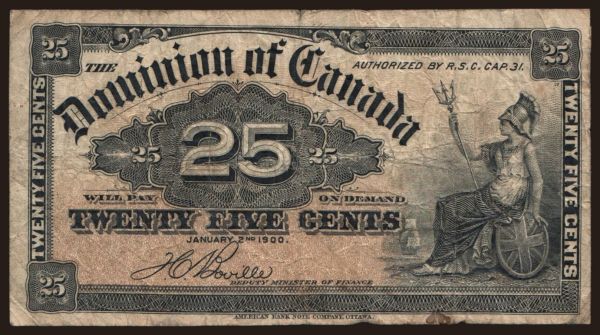 America, Canada: 25 cents, 1900