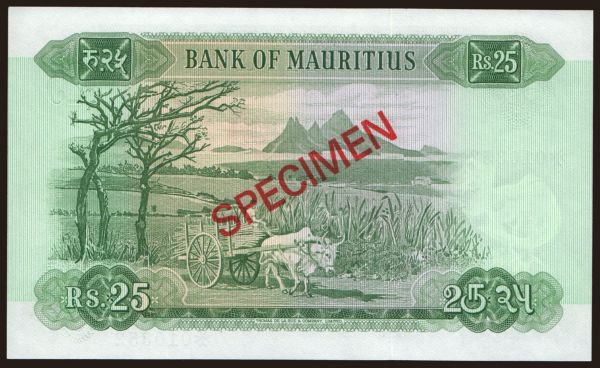 Afrika, Mauritius: 25 rupees, 1967, SPECIMEN