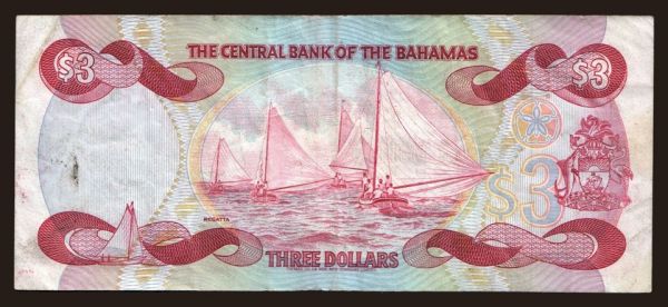 Amerika, Bahamy: 3 dollars, 1984