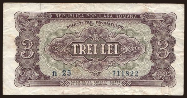 Európa, Románia: 3 lei, 1952