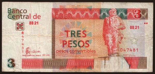 Amerika, Kuba: 3 pesos, 2006