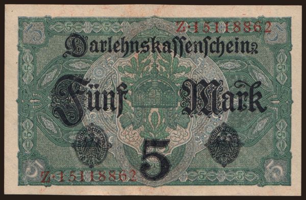 Németország, 1. Világháború (1914-1918): 5 Mark, 1917