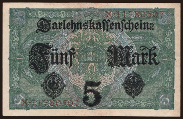 Germany, Great War (1914-1918): 5 Mark, 1917