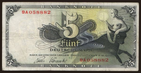 Németország, Nyugat-Németország: 5 Mark 1948