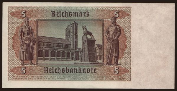 Germany, Reichsbank (1924-1945): 5 Reichsmark, 1942