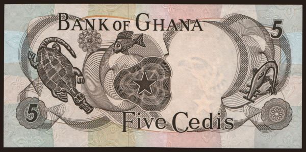 Africa, Ghana: 5 cedis, 1969