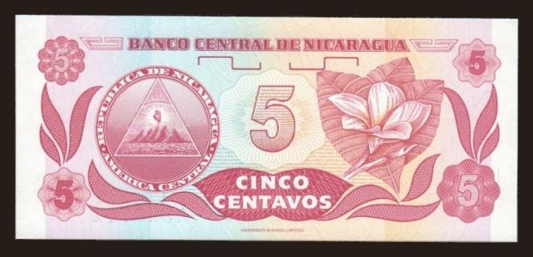 Amerika, Nicaragua: 5 centavos, 1991