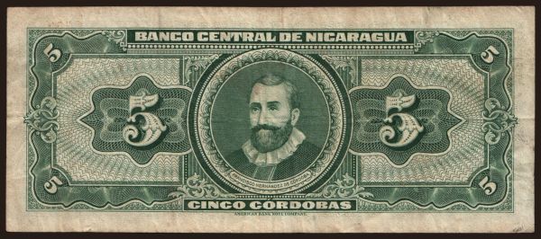 Amerika, Nicaragua: 5 cordobas, 1962