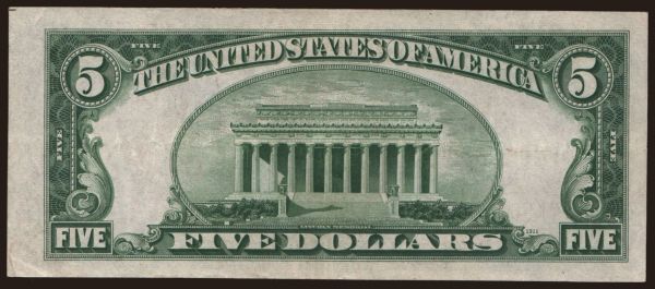 America, USA, USA, 1860-: 5 dollars, 1934