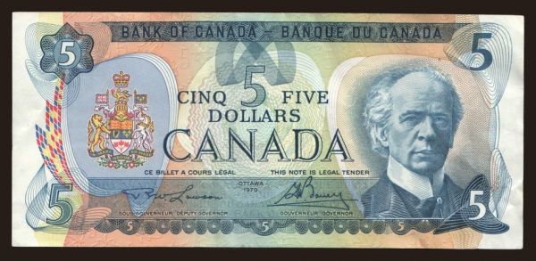 Amerika, Kanada: 5 dollars, 1979