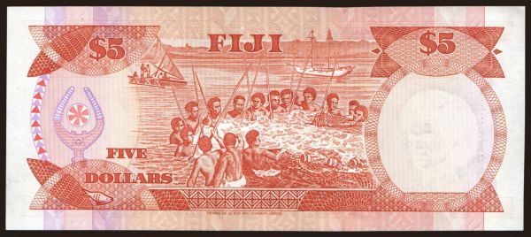 Ausztrália és Óceánia, Fiji: 5 dollars, 1992