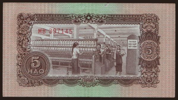 Asia, Viet Nam: 5 hao, 1958