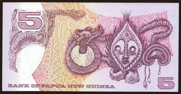 Ausztrália és Óceánia, Pápua Új-Guinea: 5 kina, 1992