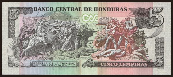 Amerika, Honduras: 5 lempiras, 1997