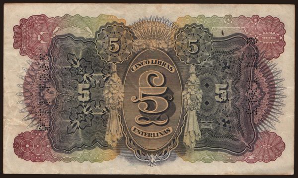 Africa, Mozambique: 5 libras, 1934