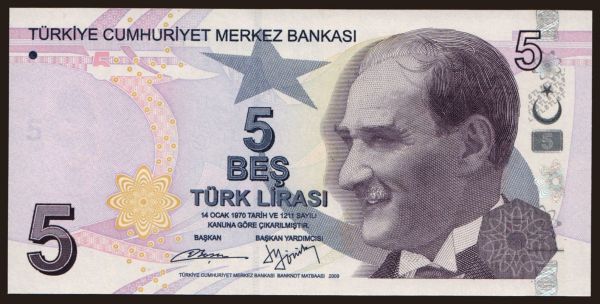 Europe, Turkey: 5 lira, 2013