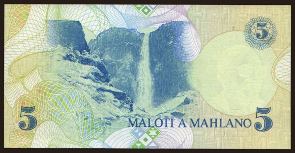 Afrika, Lesotho: 5 maloti, 1989