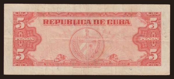 Amerika, Kuba: 5 pesos, 1950