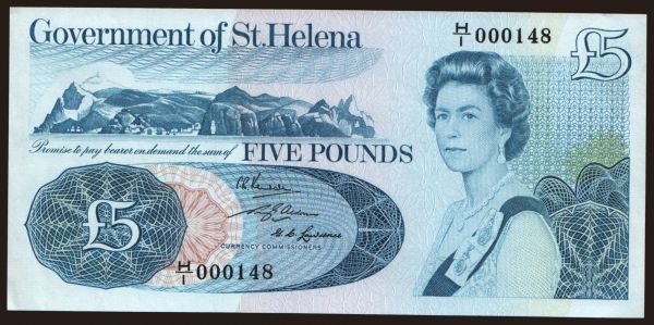 America, Saint Helena: 5 pounds, 1976, Anglae