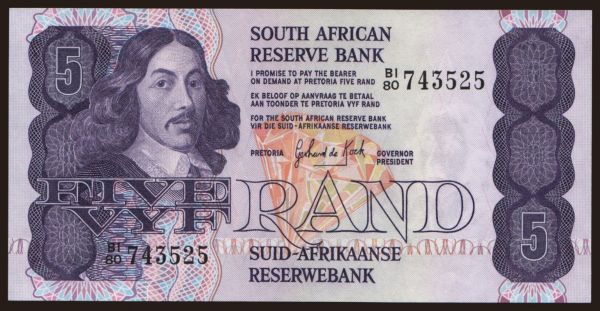 Afrika, Južná Afrika: 5 rand, 1981