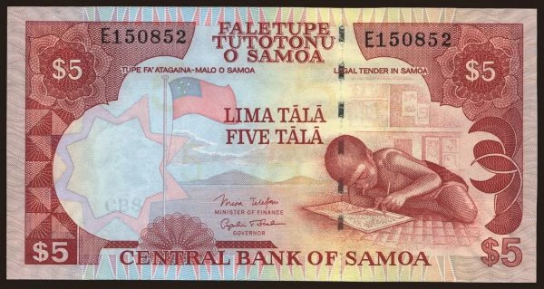 Ausztrália és Óceánia, Samoa: 5 tala, 2002