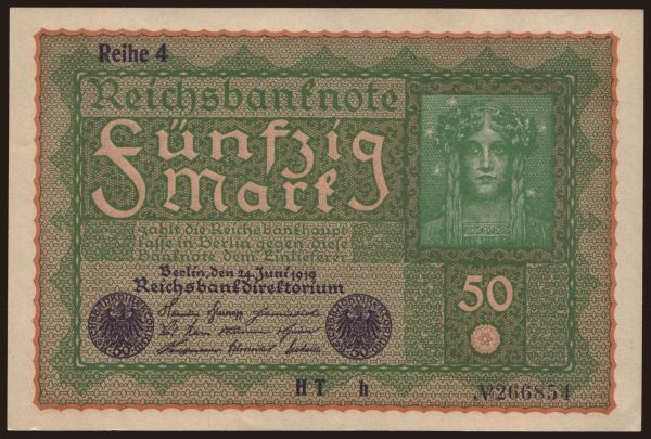 Germany, Inflation (1919-1921): 50 Mark, 1919