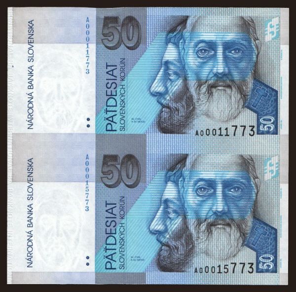 Czechoslovakia and successor states, Slovak Republic (1993-): 50 Sk, 1993, 2