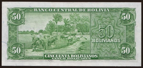 Amerika, Bolivia: 50 bolivianos, 1945