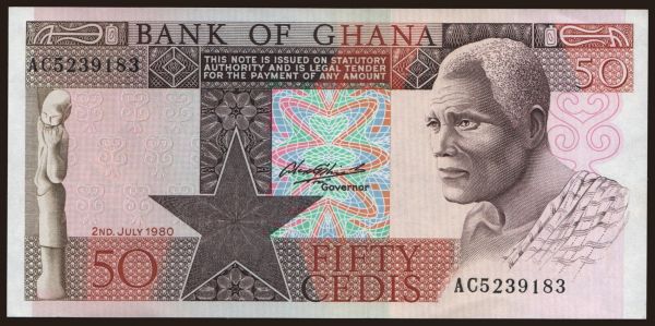 Afrika, Ghana: 50 cedis, 1980