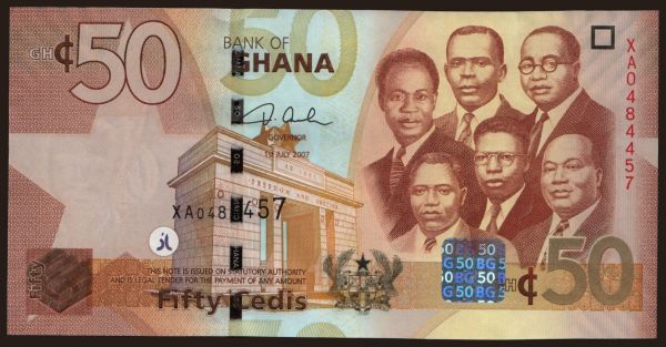 Afrika, Ghana: 50 cedis, 2007