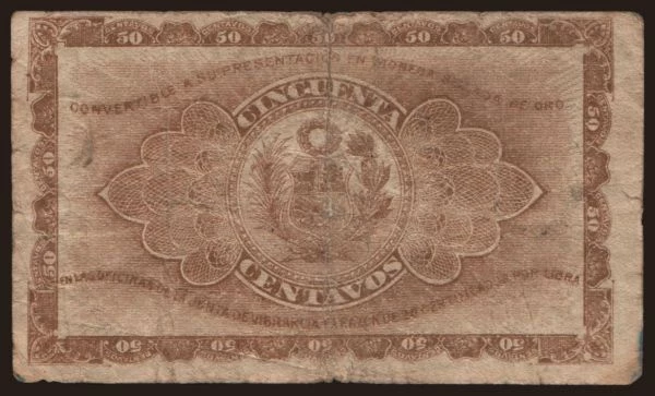 Amerika, Peru: 50 centavos, 1917