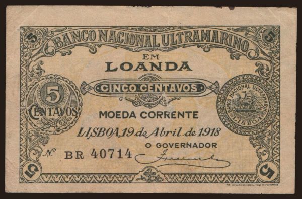 Africa, Angola: 50 centavos, 1918