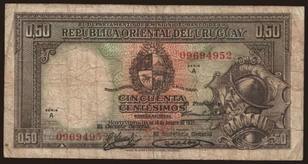 Amerika, Uruguay: 50 centesimos, 1935