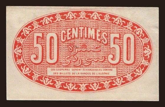 Afrika, Algéria: 50 centimes, 1921