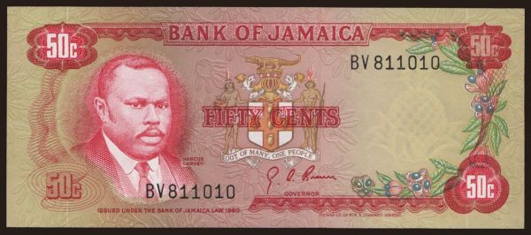 America, Jamaica: 50 cents, 1970