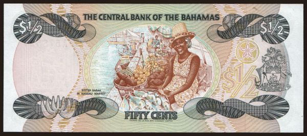 America, Bahamas: 50 cents, 1984