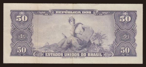 America, Brazil: 50 cruzeiros, 1956