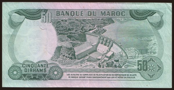 Africa, Morocco: 50 dirhams, 1970