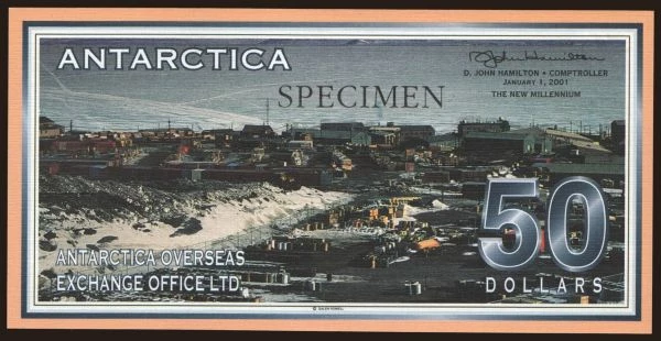 Ausztrália és Óceánia, Antarktika: 50 dollars, 2001, SPECIMEN