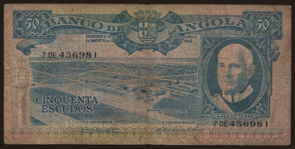 Africa, Angola: 50 escudos, 1962