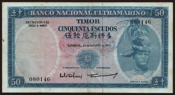 Asia, Timor: 50 escudos, 1967