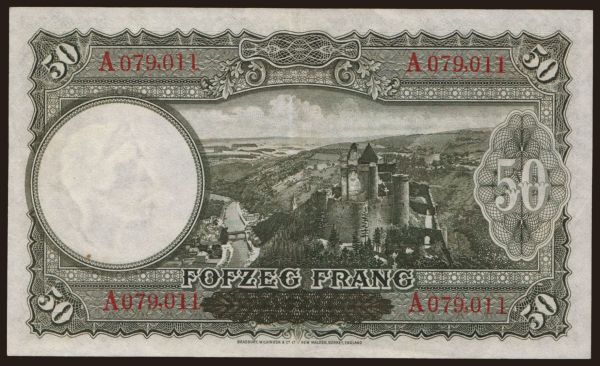 Európa, Luxembourg: 50 francs, 1944