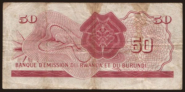 Africa, Rwanda: 50 francs, 1960