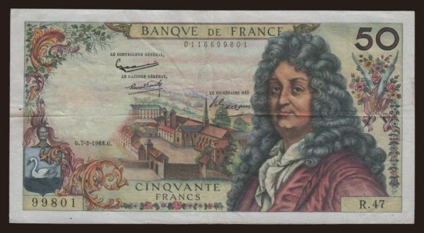 Europe, France, France - General issues 1960-: 50 francs, 1963