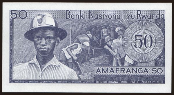 Afrika, Rwanda: 50 francs, 1976