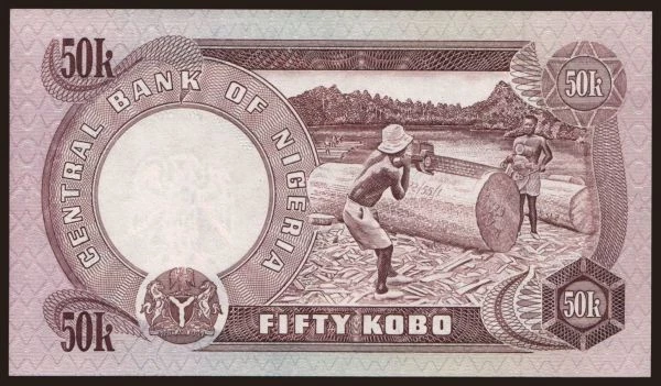 Afrika, Nigeria: 50 kobo, 1973