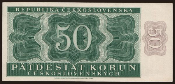 Czechoslovakia and successor states, Paper money from 1945 to 1951: 50 korun, 1950