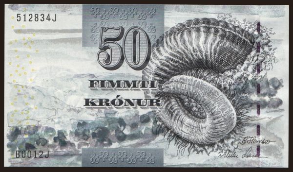 Europe, Faroe Islands: 50 kronur, 2001