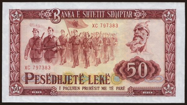 Európa, Albánsko: 50 leke, 1976