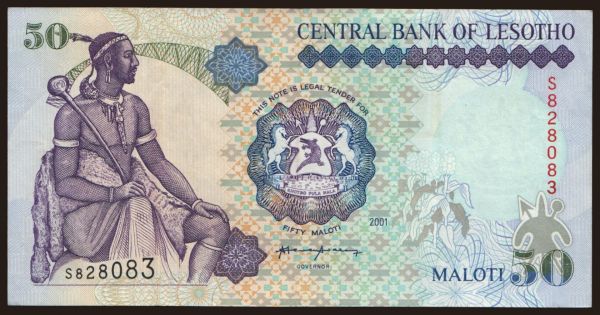 Afrika, Lesotho: 50 maloti, 2001